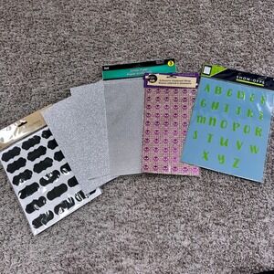 Mixed Craft Supply Lot Crafters Square Jot Recollections Glitter Stencil sticker